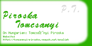 piroska tomcsanyi business card